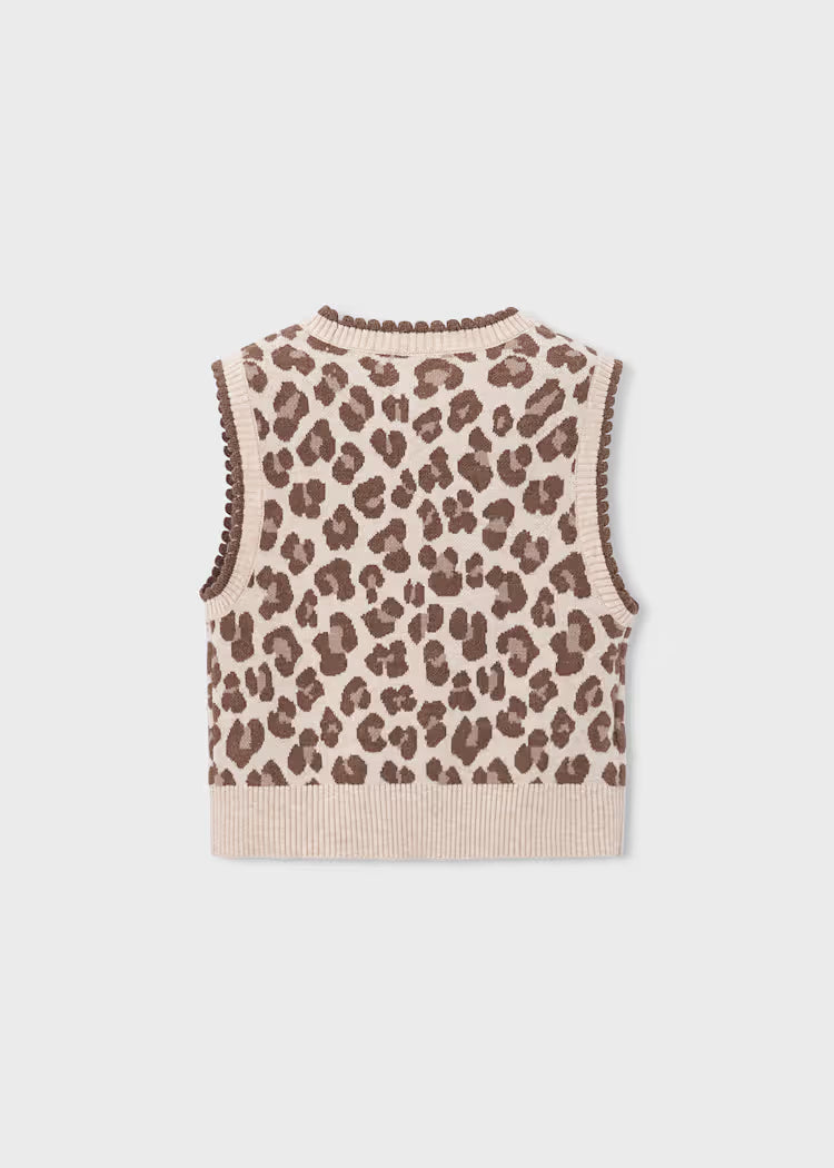 MAYORAL GIRLS KNITTED ANIMAL PRINT VEST
