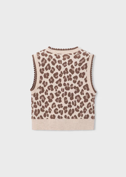 MAYORAL GIRLS KNITTED ANIMAL PRINT VEST