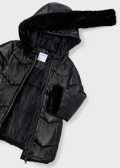 MAYORAL GIRLS BELTED METALLIC COAT