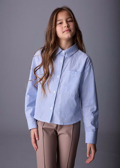 MAYORAL GIRLS POCKET STRIPED BLOUSE