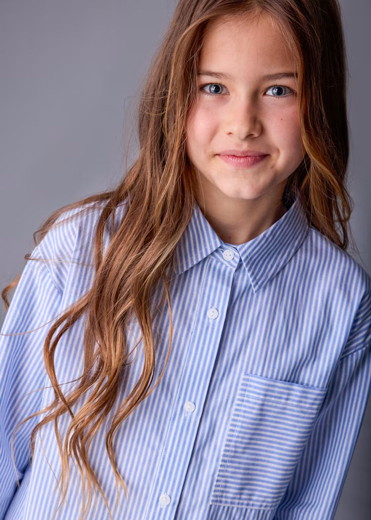 MAYORAL GIRLS POCKET STRIPED BLOUSE