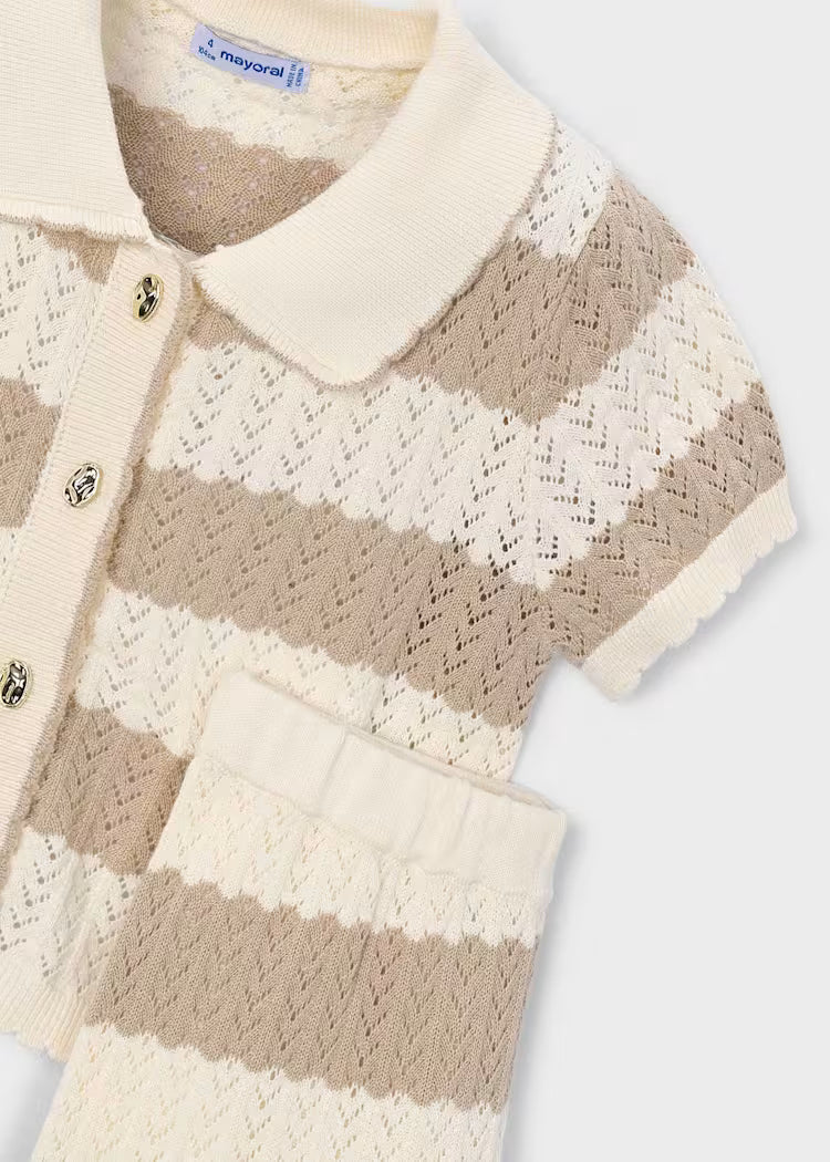 MAYORAL KNITTED CARDIGAN AND PANTS SET