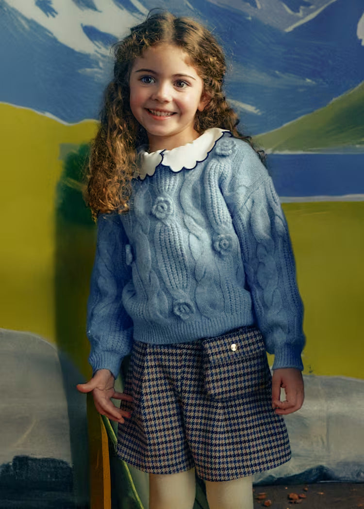 MAYORAL GIRLS' CHECKED SKIRT-TROUSERS
