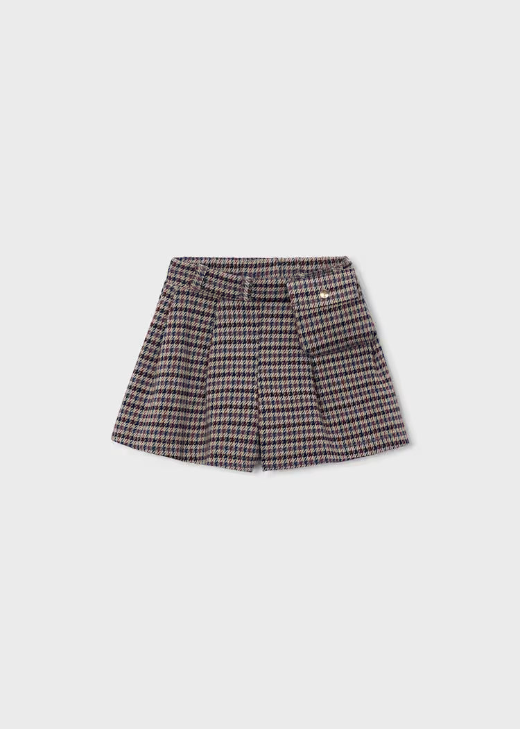 MAYORAL GIRLS' CHECKED SKIRT-TROUSERS