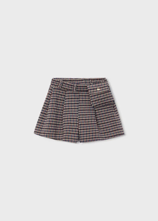 MAYORAL GIRLS' CHECKED SKIRT-TROUSERS