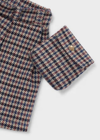 MAYORAL GIRLS' CHECKED SKIRT-TROUSERS