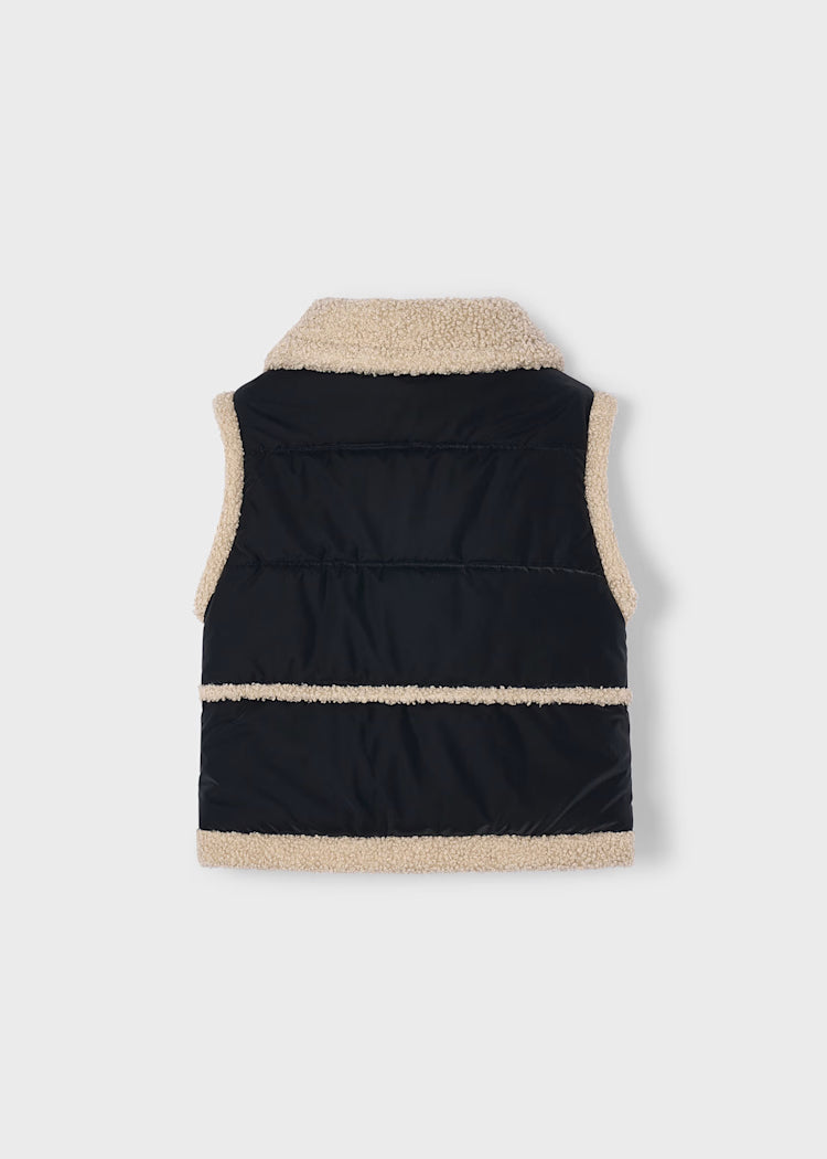 MAYORAL GIRLS CONTRAST SHEEPSKIN GILET