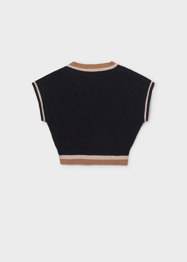 MAYORAL GIRLS KNITTED CONTRAST VEST