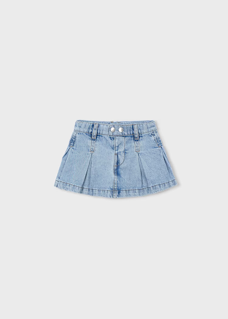 MAYORAL GIRLS' DENIM PLEATED SKIRT