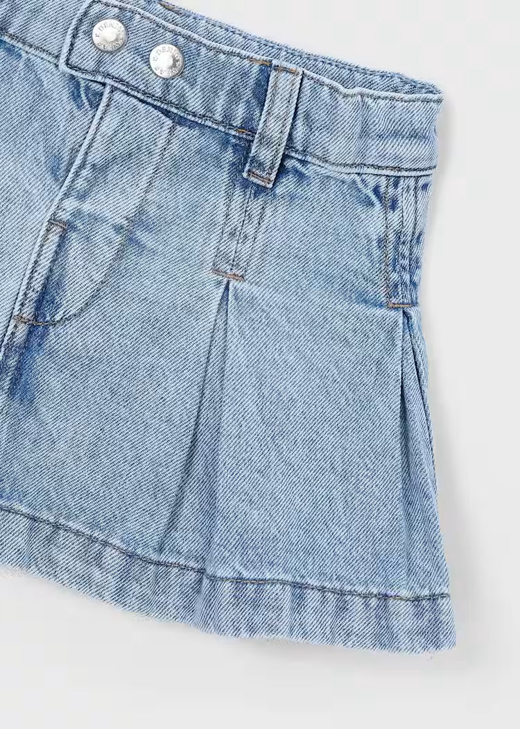 MAYORAL GIRLS' DENIM PLEATED SKIRT
