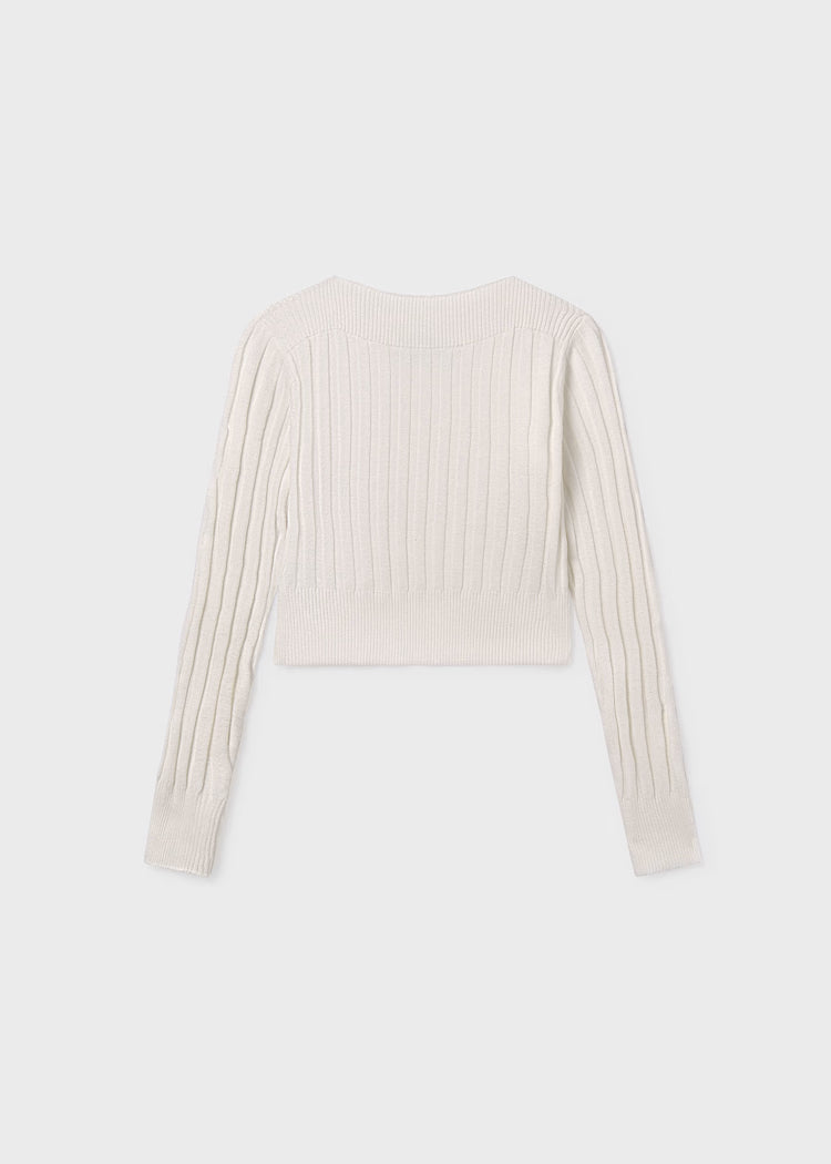 MAYORAL GIRLS DETAILED RIB  KNIT JUMPER