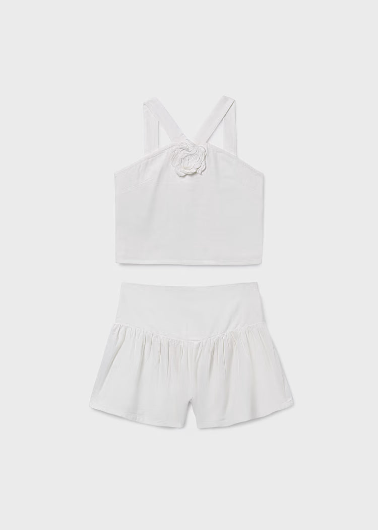MAYORAL GIRLS' FLORAL SHORTS AND TOP SET