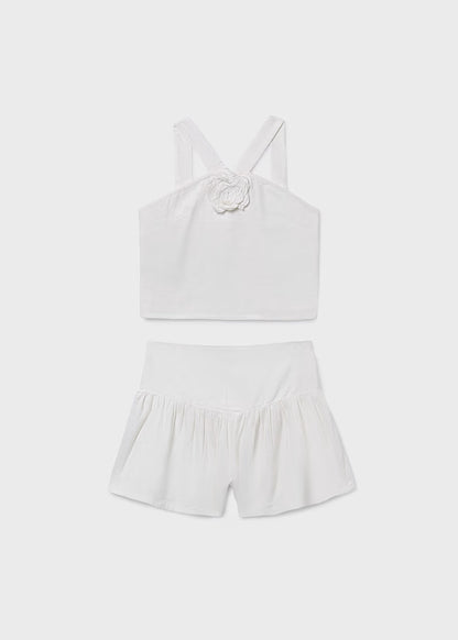 MAYORAL GIRLS' FLORAL SHORTS AND TOP SET