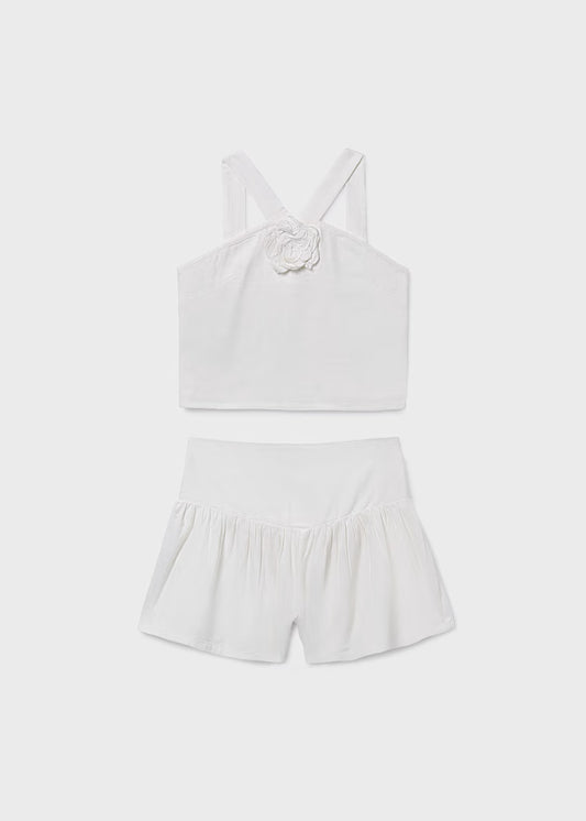 MAYORAL GIRLS' FLORAL SHORTS AND TOP SET