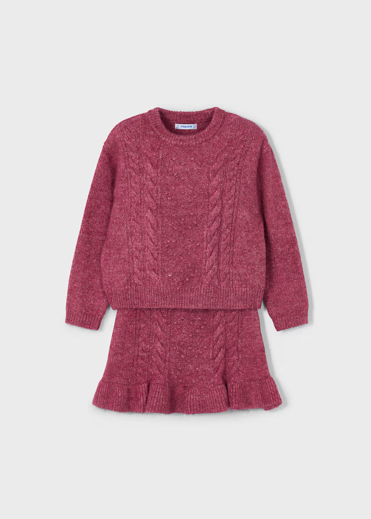 MAYORAL GIRLS KNITTED SKIRT AND JUMPER SET