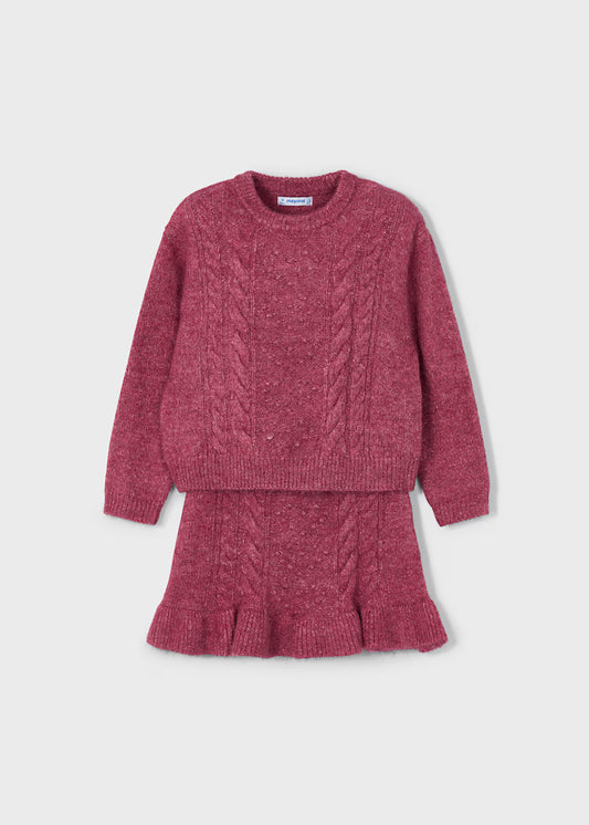 MAYORAL GIRLS KNITTED SKIRT AND JUMPER SET