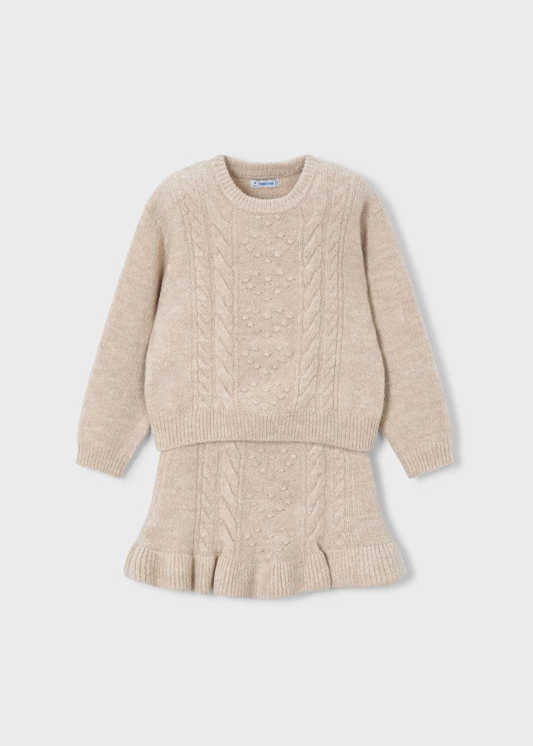 MAYORAL GIRLS KNITTED SKIRT AND JUMPER SET