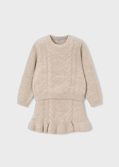 MAYORAL GIRLS KNITTED SKIRT AND JUMPER SET