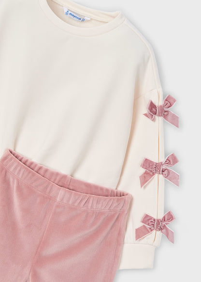 MAYORAL GIRL LEGGINGS AND BOW JUMPER SET