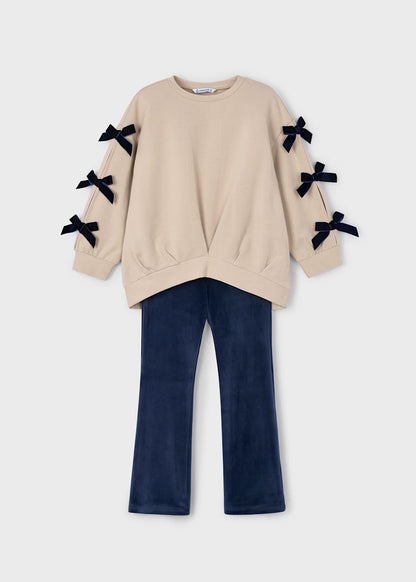 MAYORAL GIRLS LEGGING AND BOW JUMPER SET