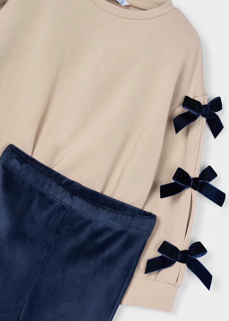 MAYORAL GIRLS LEGGING AND BOW JUMPER SET