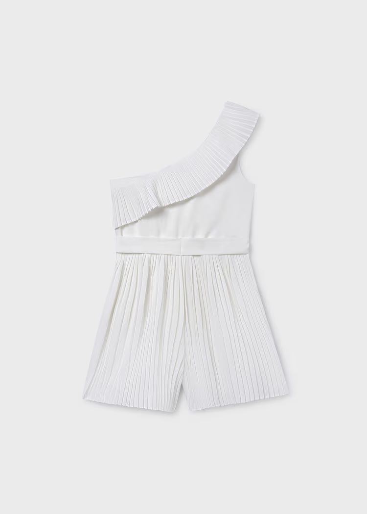 MAYORAL GIRLS' PLEATED SHORT JUMPSUIT