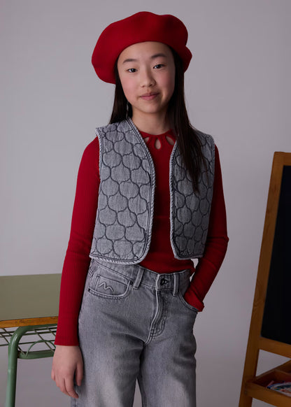 MAYORAL QUILTED DENIM GILET