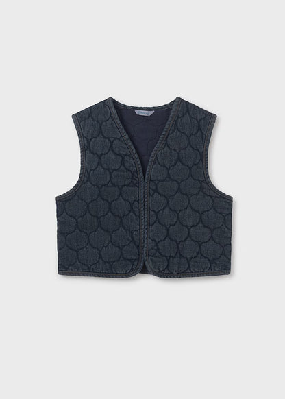 MAYORAL GIRLS QUILTED DENIM GILET