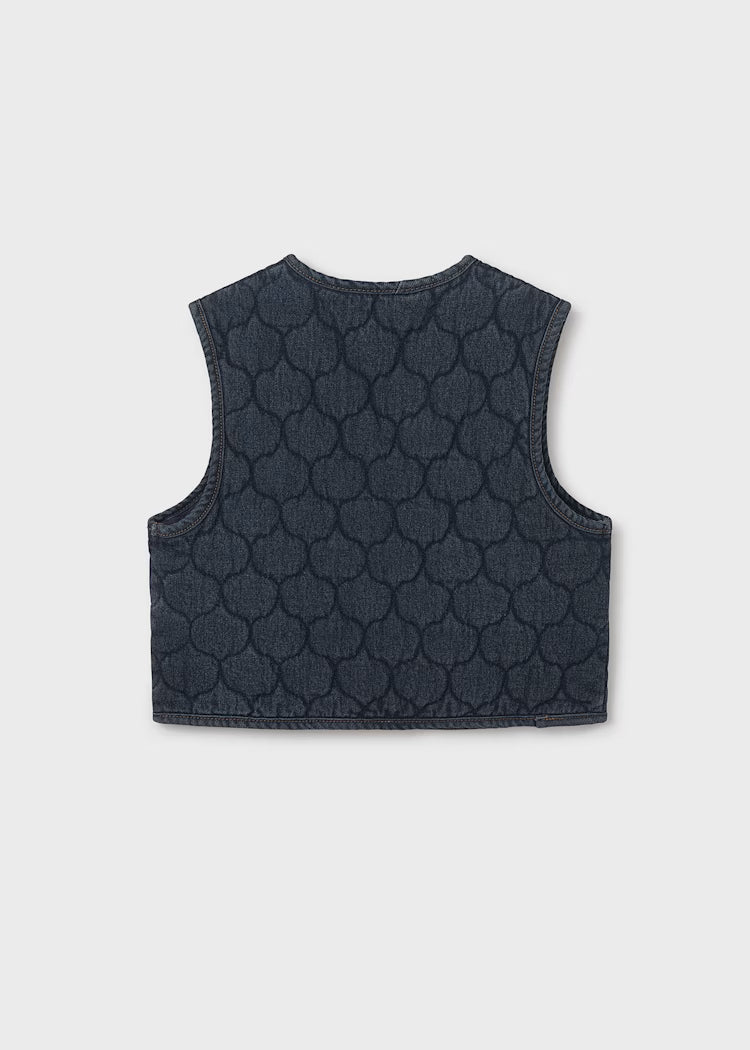 MAYORAL GIRLS QUILTED DENIM GILET