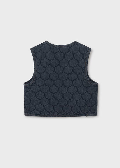 MAYORAL GIRLS QUILTED DENIM GILET