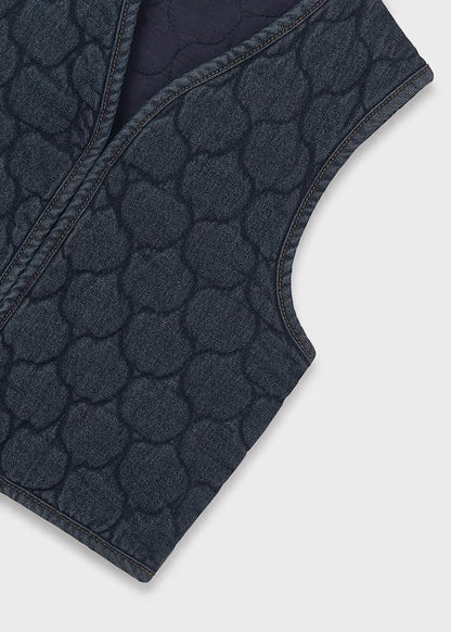 MAYORAL GIRLS QUILTED DENIM GILET