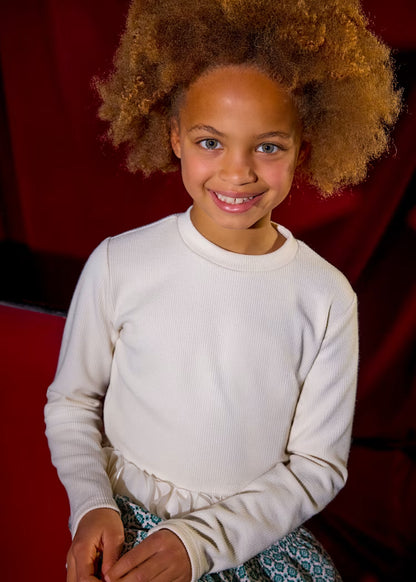 MAYORAL GIRLS RUFFLE HEMMED T SHIRT