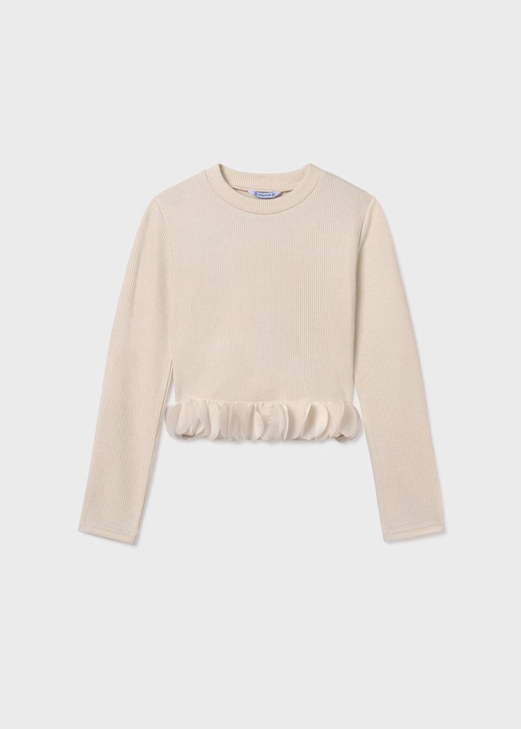 MAYORAL GIRLS RUFFLE HEMMED T SHIRT