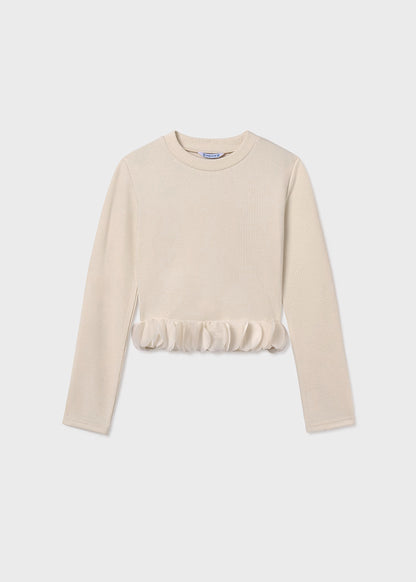 MAYORAL GIRLS RUFFLE HEMMED T SHIRT