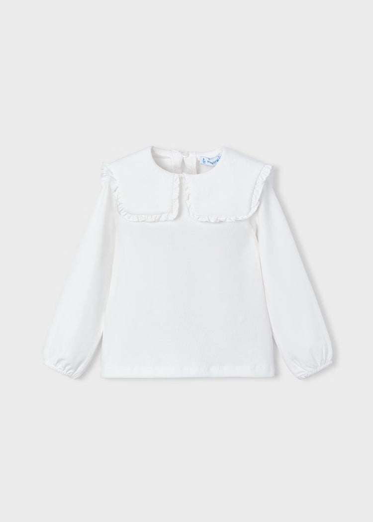 MAYORAL GIRLS RUFFLE NECK BLOUSE