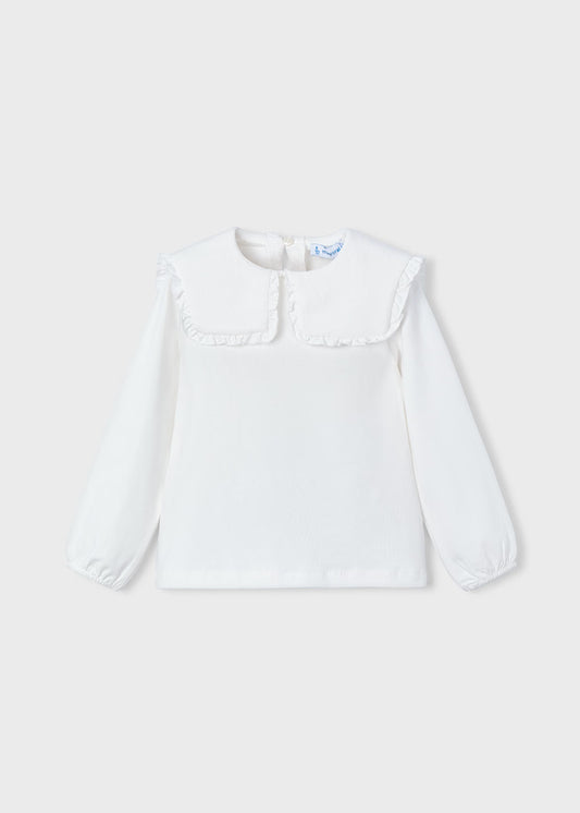MAYORAL GIRLS RUFFLE NECK BLOUSE