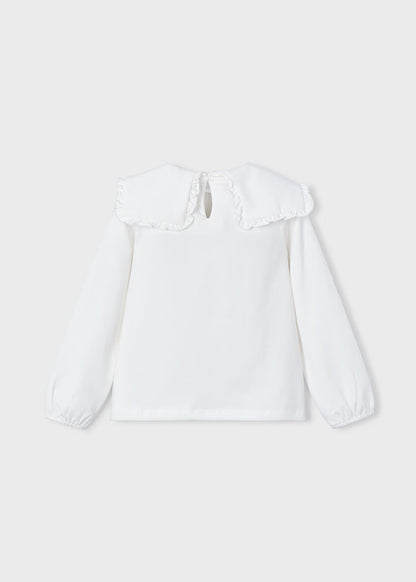 MAYORAL GIRLS RUFFLE NECK BLOUSE