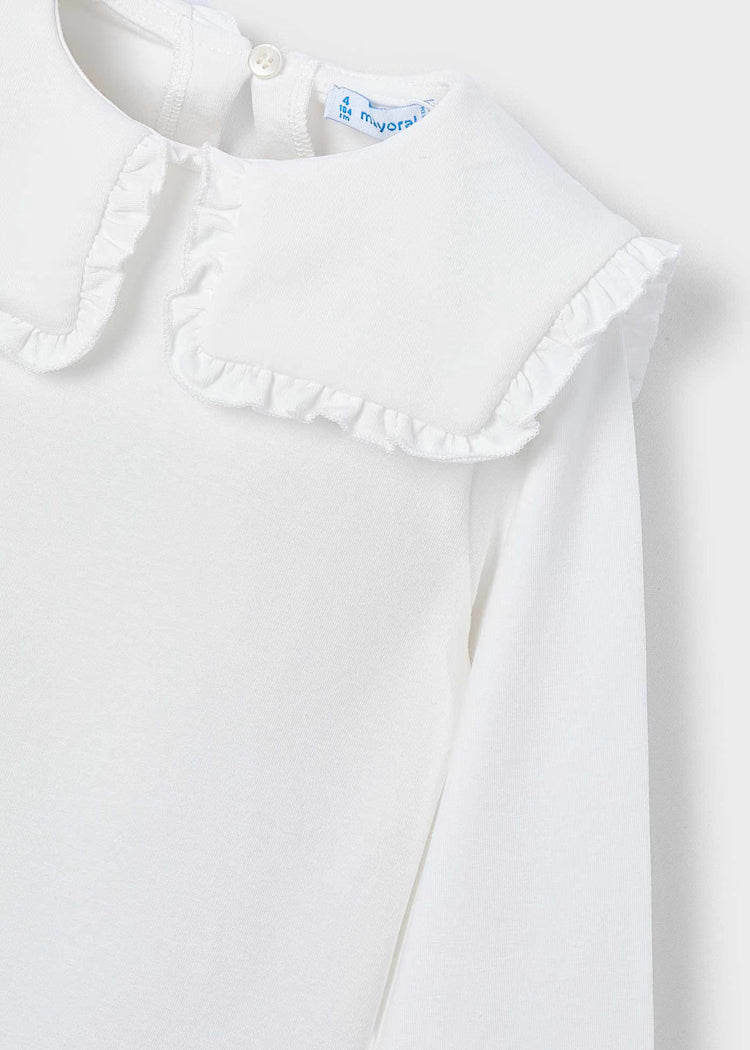 MAYORAL GIRLS RUFFLE NECK BLOUSE
