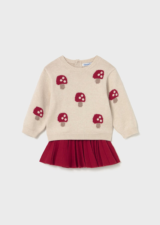 MAYORAL GIRLS KNITTED SKIRT AND JUMPER SET