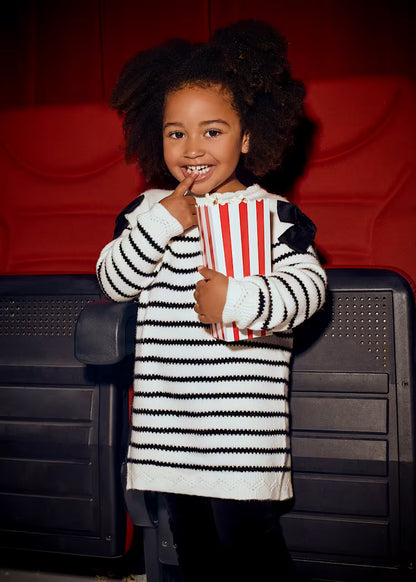 MAYORAL GIRLS STRIPE BOW DRESS