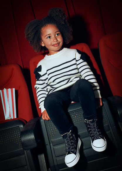 MAYORAL GIRLS STRIPE BOW DRESS