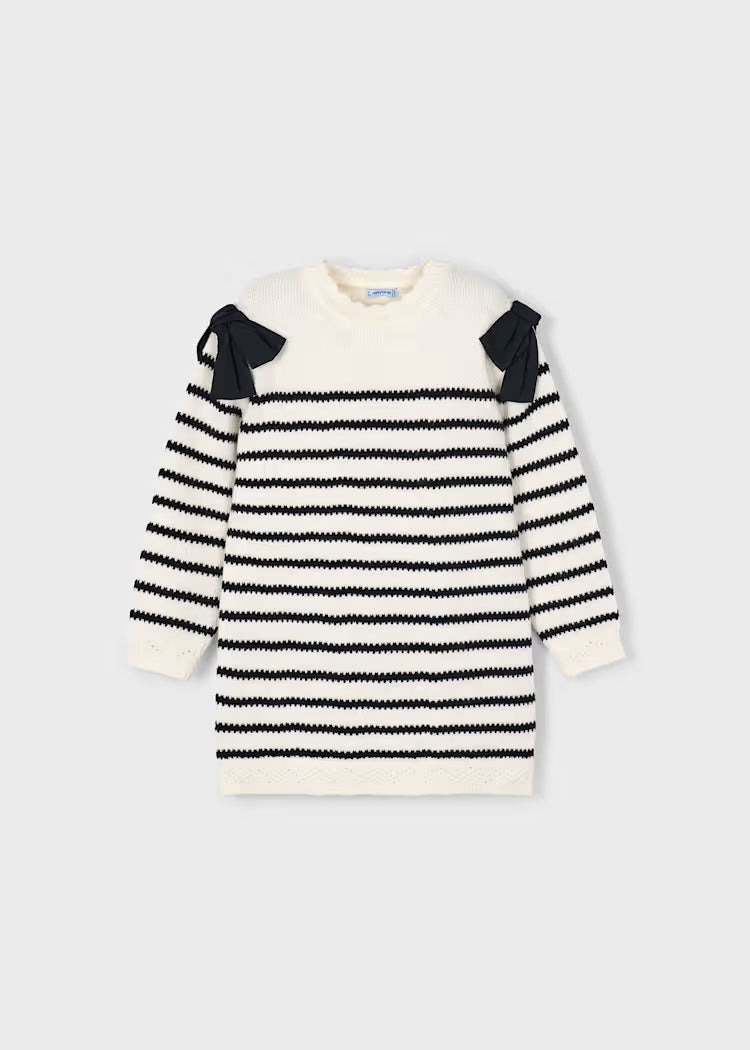 MAYORAL GIRLS STRIPE BOW DRESS