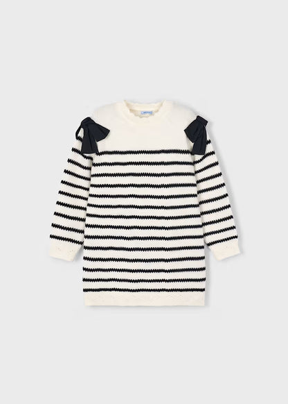 MAYORAL GIRLS STRIPE BOW DRESS