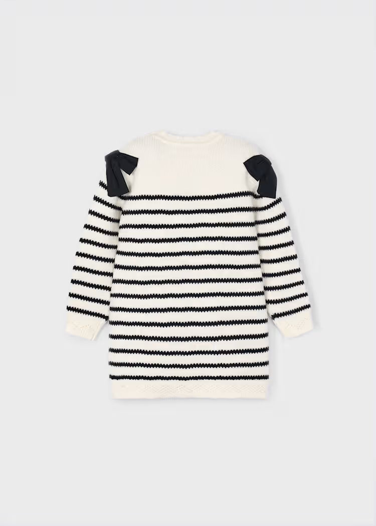 MAYORAL GIRLS STRIPE BOW DRESS