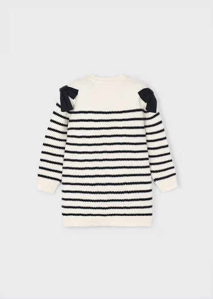 MAYORAL GIRLS STRIPE BOW DRESS