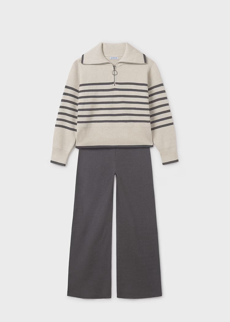 MAYORAL GIRLS TROUSER AND STRIPED JUMPER SET
