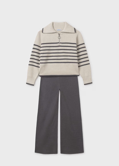 MAYORAL GIRLS TROUSER AND STRIPED JUMPER SET