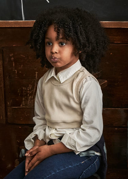 MAYORAL GIRLS VEST AND BLOUSE SET