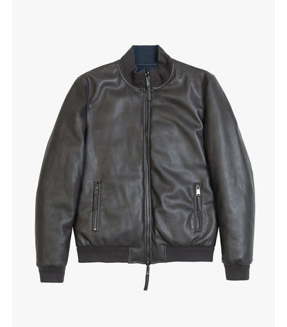 GIANNI LUPO FAUX-LEATHER DOUBLEFACE BOMBER JACKET