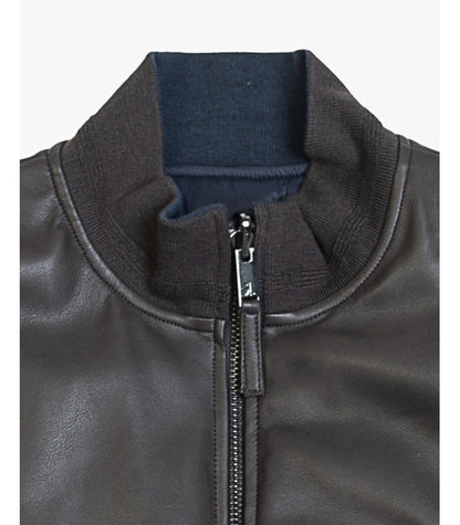 GIANNI LUPO FAUX-LEATHER DOUBLEFACE BOMBER JACKET